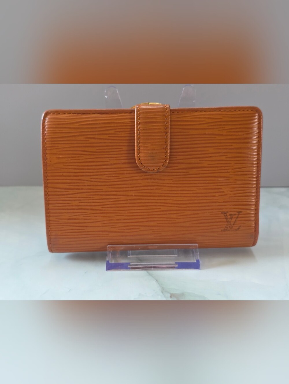 Louis Vuitton Epi Portefeuille Viennois Kiss Lock Wallet Kenya Brown 1998